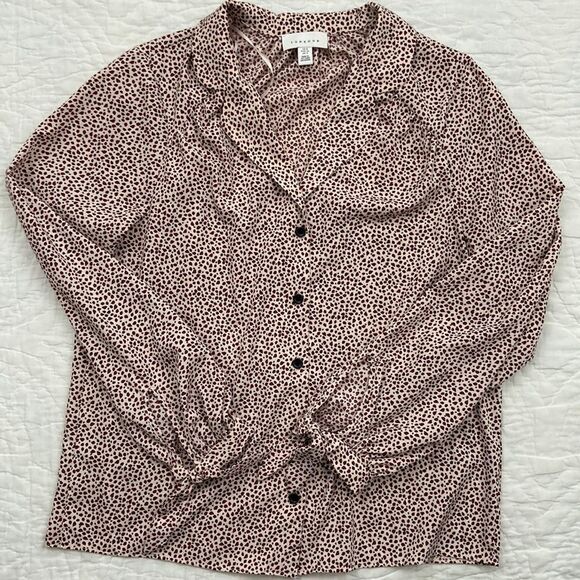 TOPSHOP Leopard Print Button Up Blouse size 4 - Picture 2 of 8